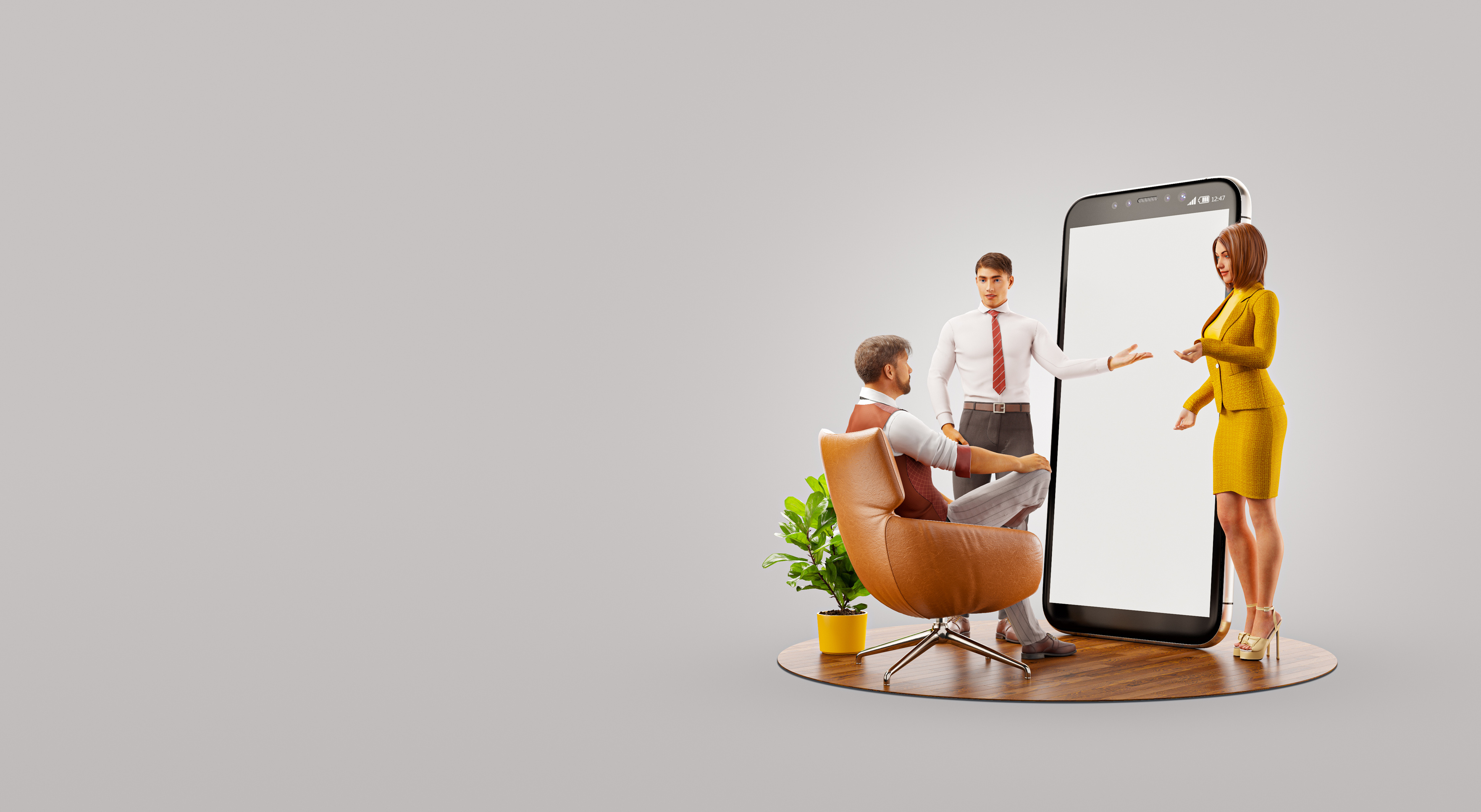 3D Illustration of Office Phone App
