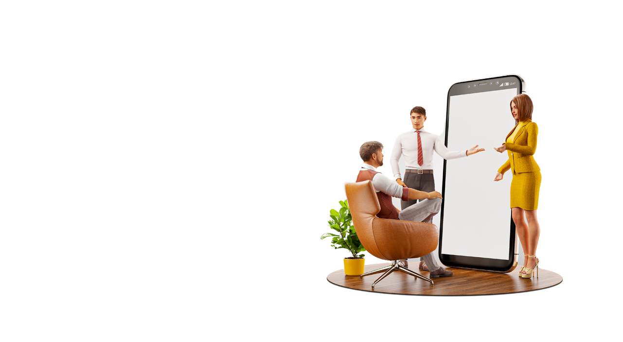 3D Illustration of Office Phone App
